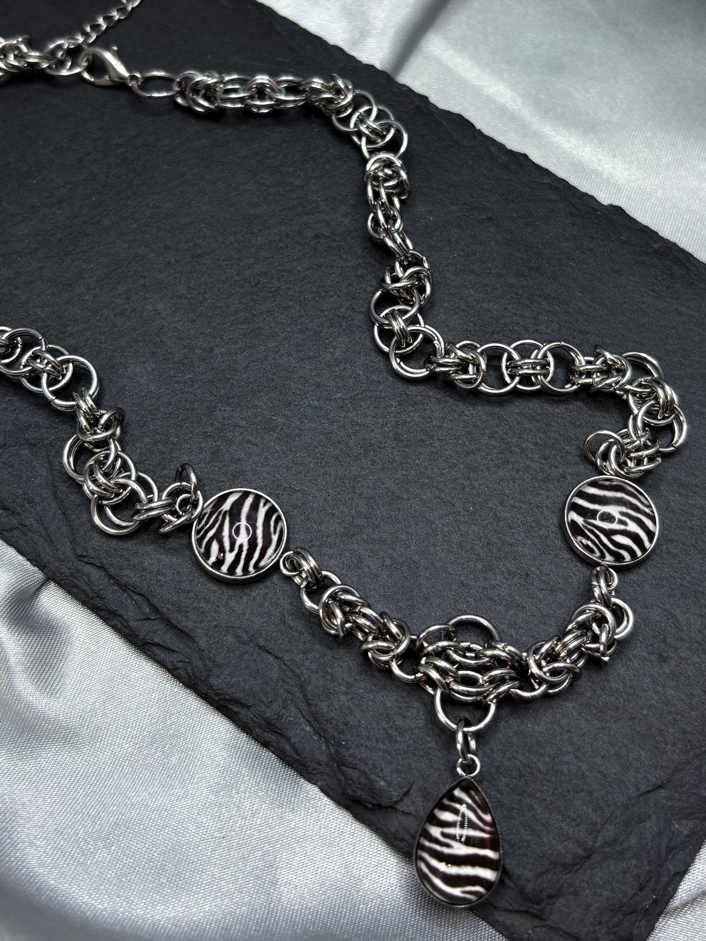 ZEBRA IN CHAINS NECKLACE