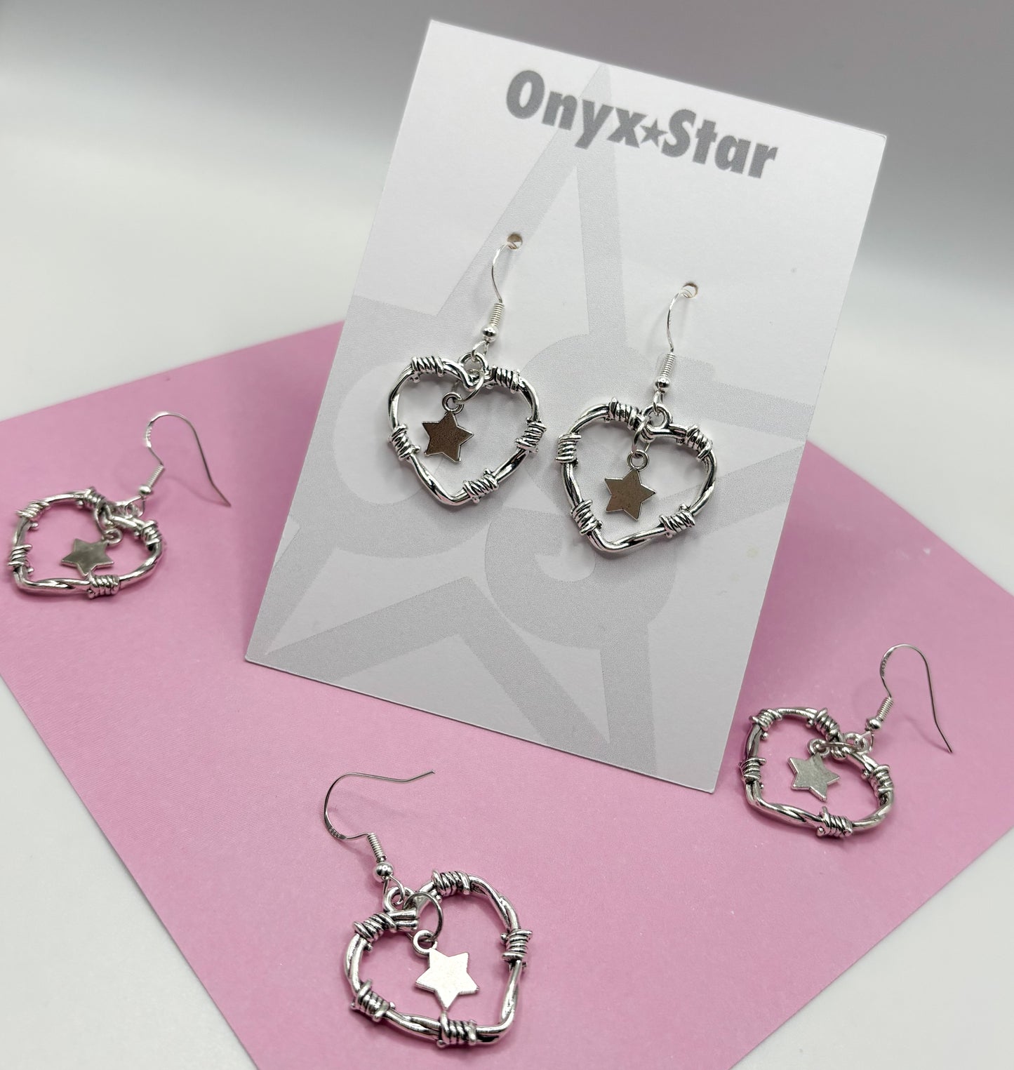 Barbed Wire Heart Earrings