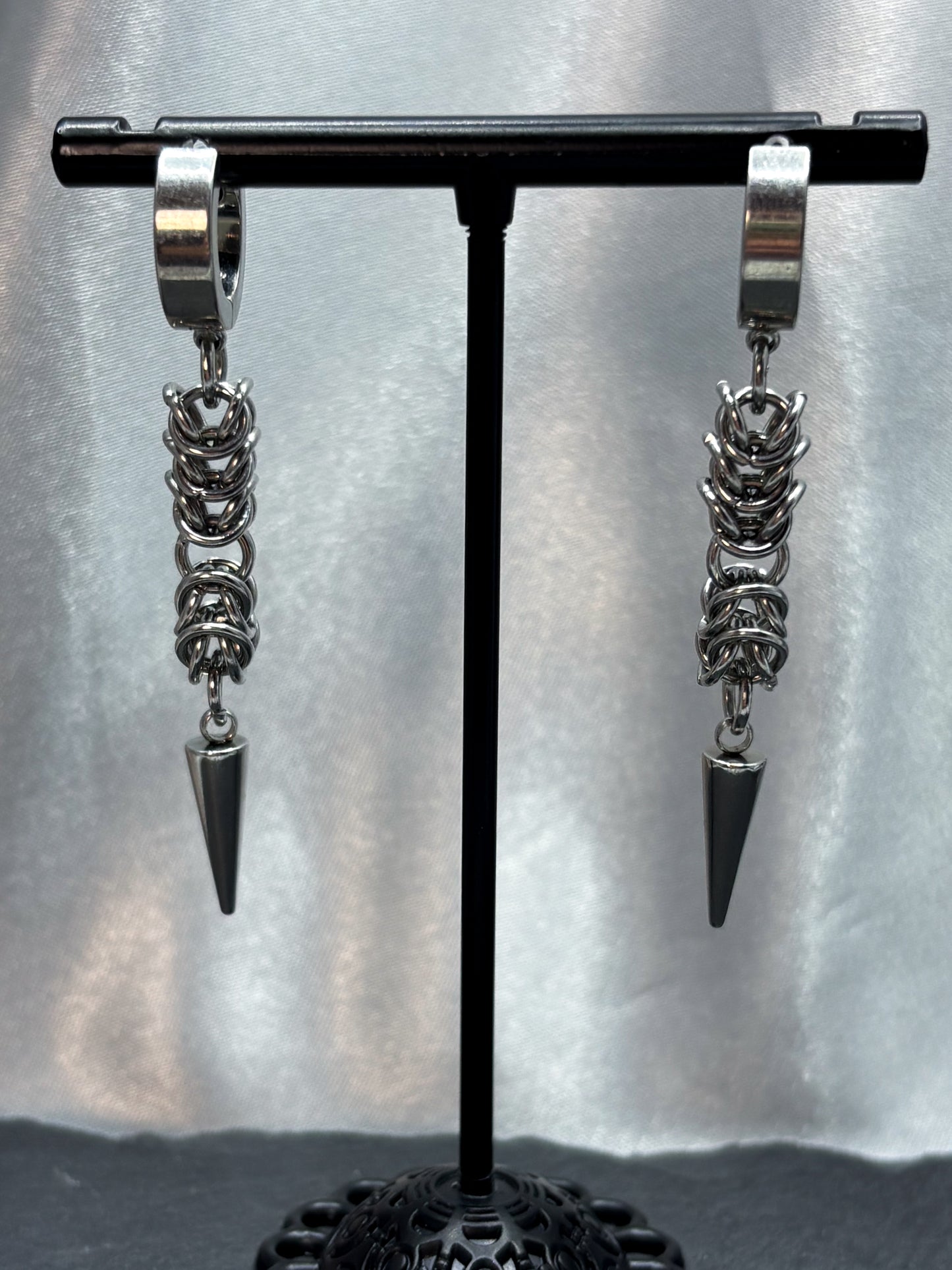 SPIKED CHAIN EARRINGS