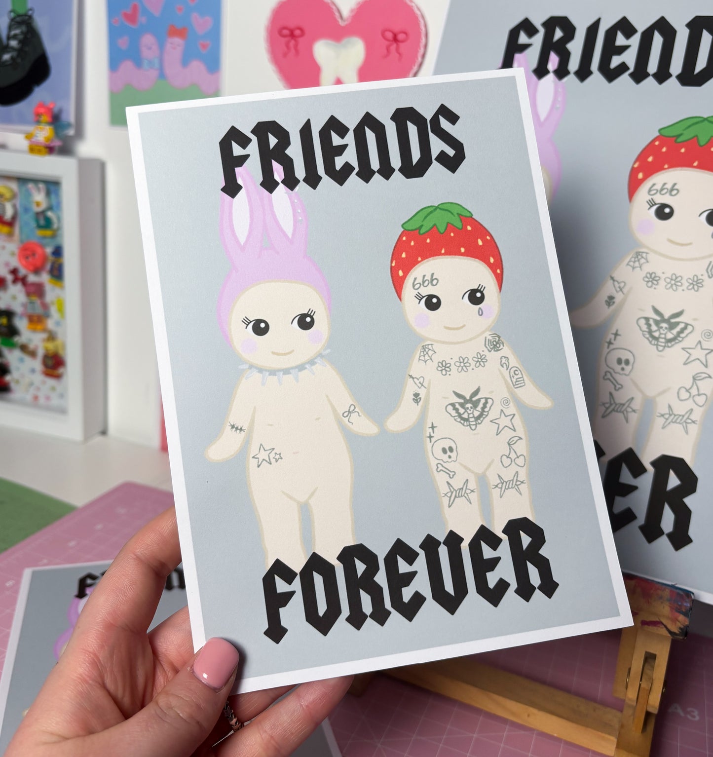 Friends Forever Tattooed Babies Print