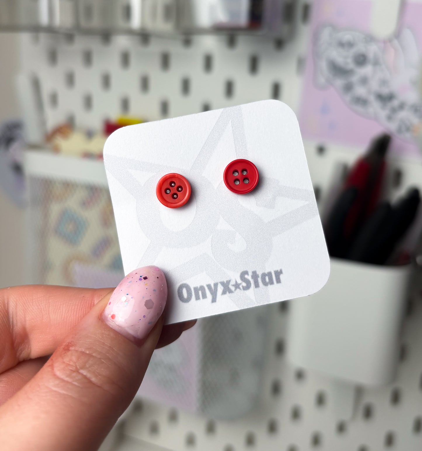 Button Stud Earrings