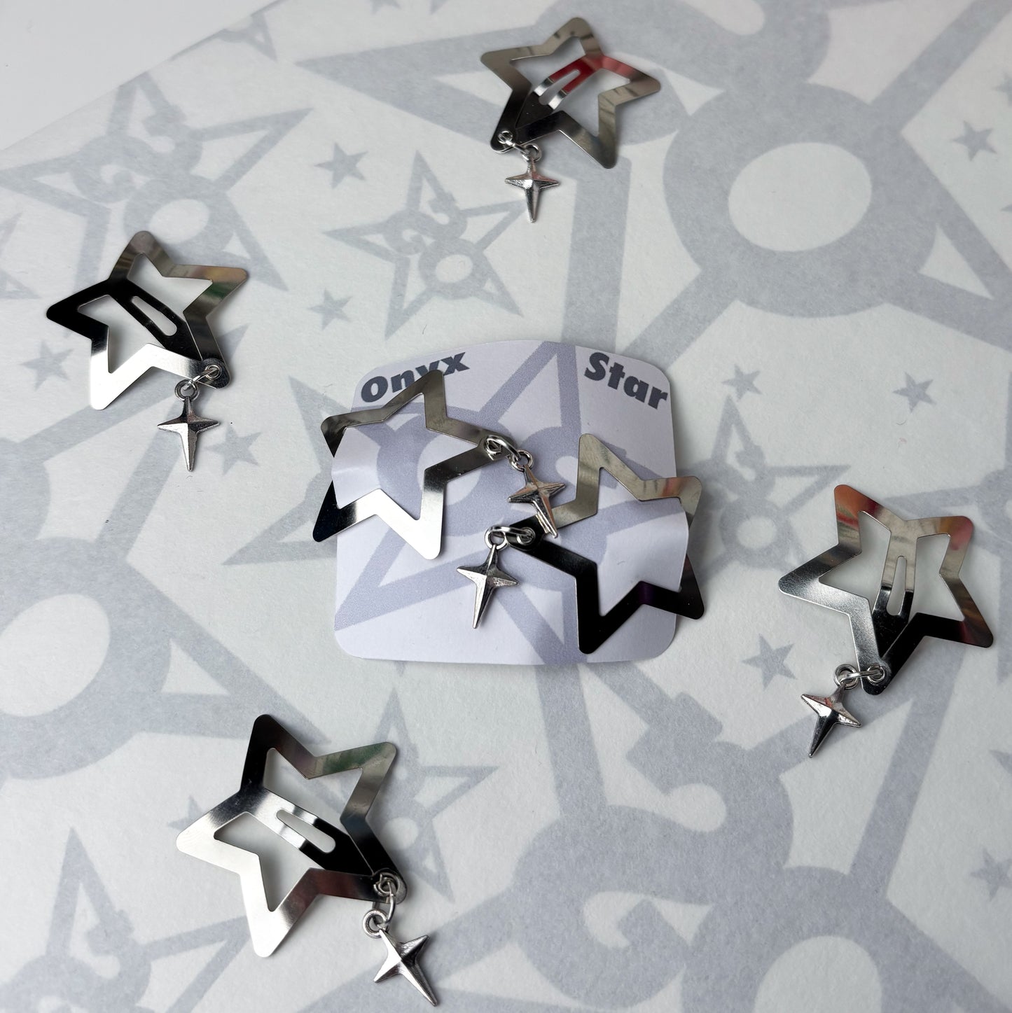 Silver Star Sparkle Hair Clips