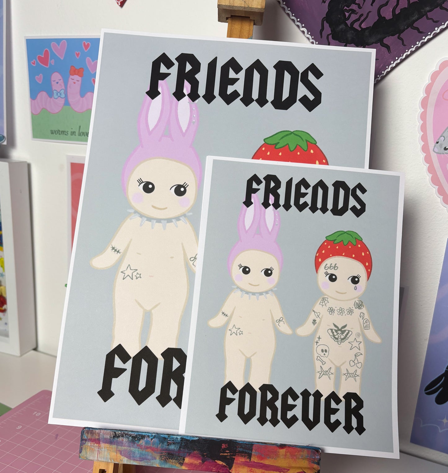 Friends Forever Tattooed Babies Print