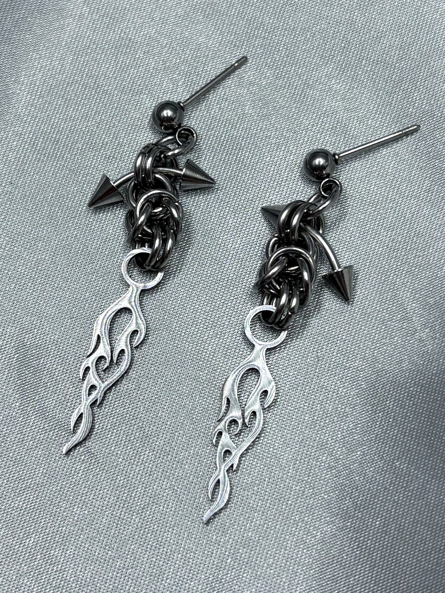 FIRE CHAINMAIL EARRINGS