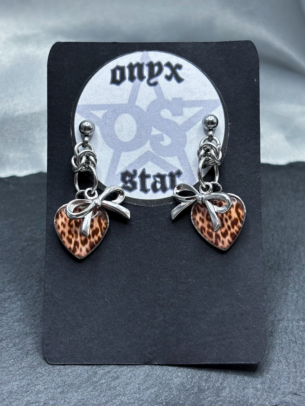 LEOPARD BOW EARRINGS