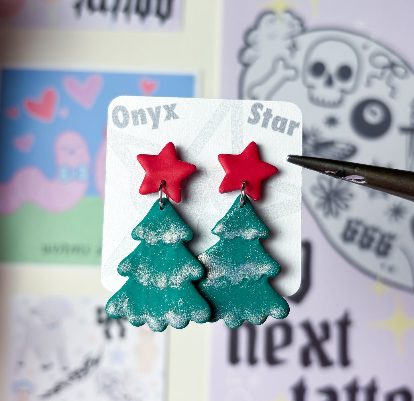 Glittery Christmas Tree Earrings