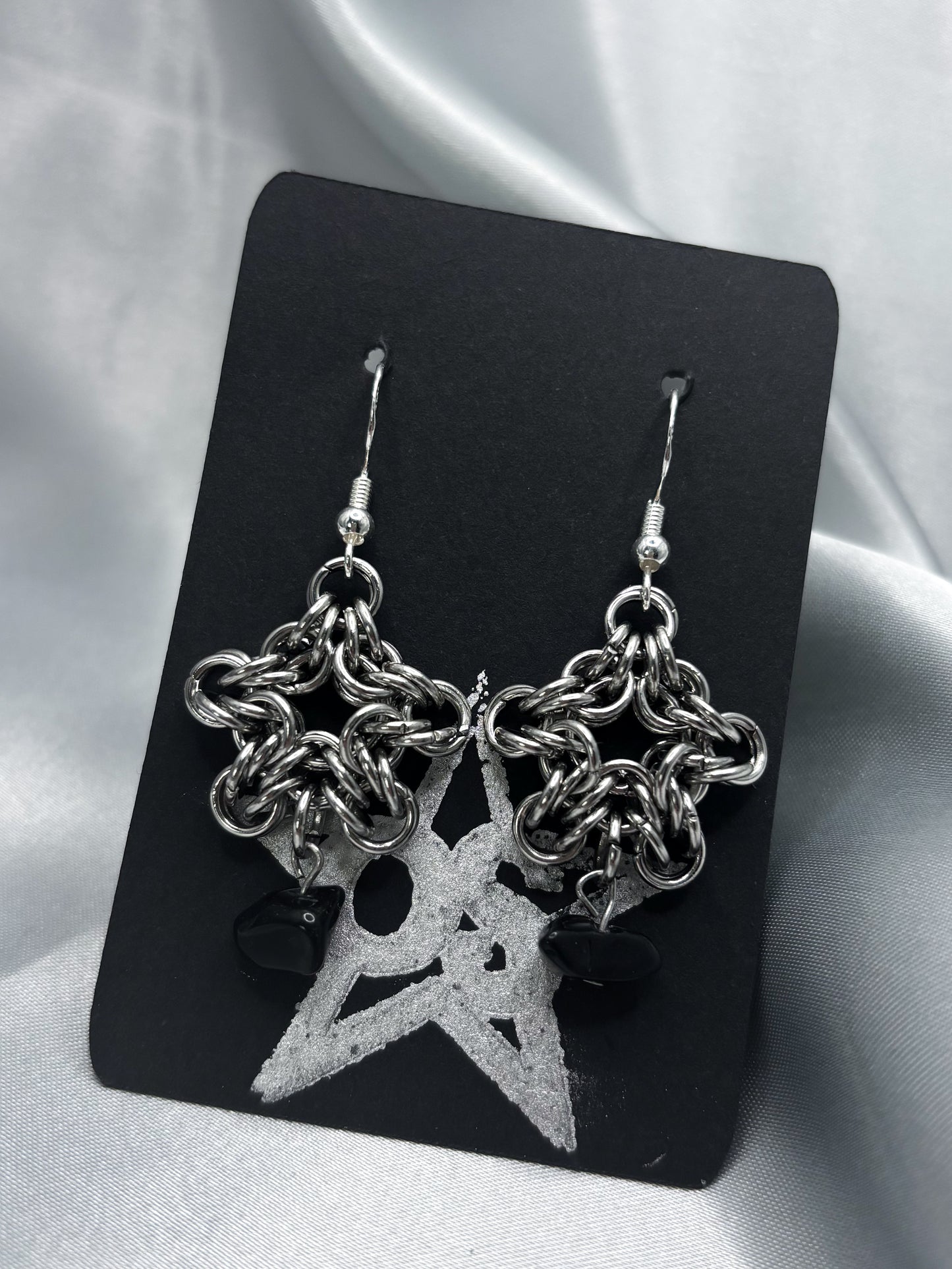 ONYX STAR EARRINGS