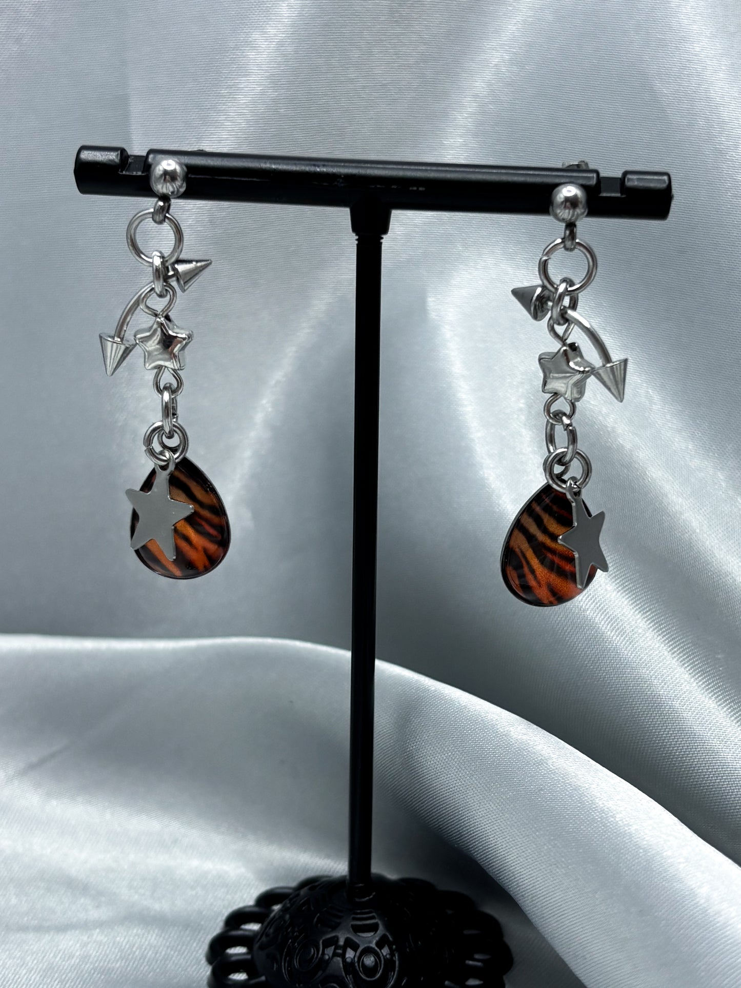 SPIKED TIGER EARRINGS