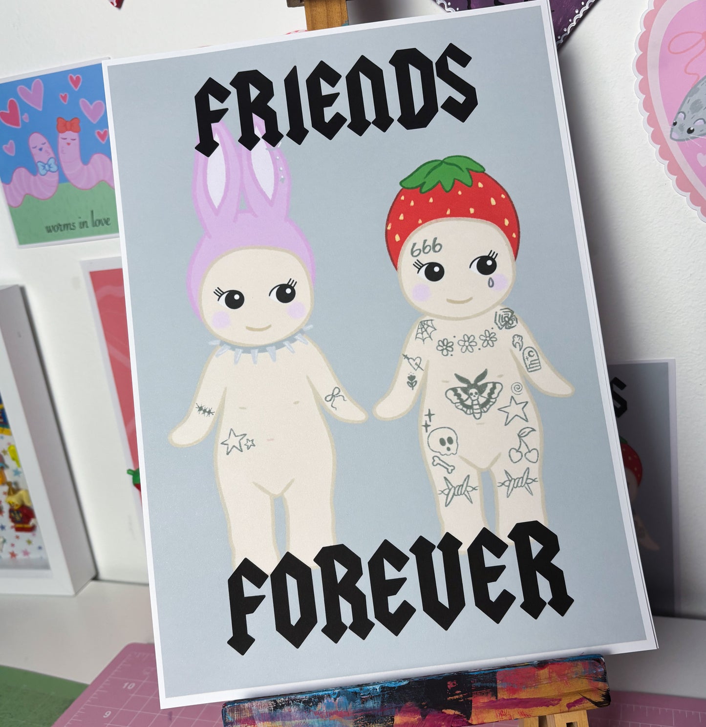 Friends Forever Tattooed Babies Print