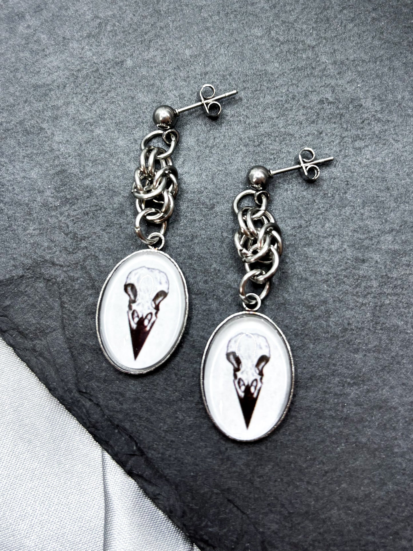 CHAINED CROW EARRINGS