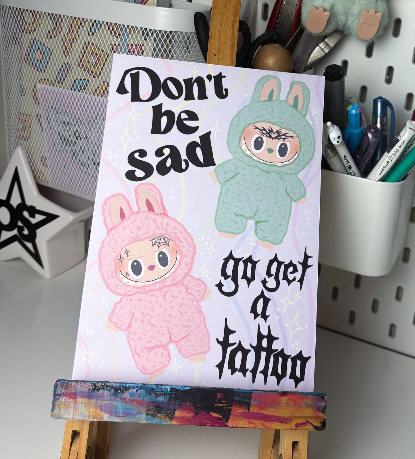 Tattoo Labubu Art Print