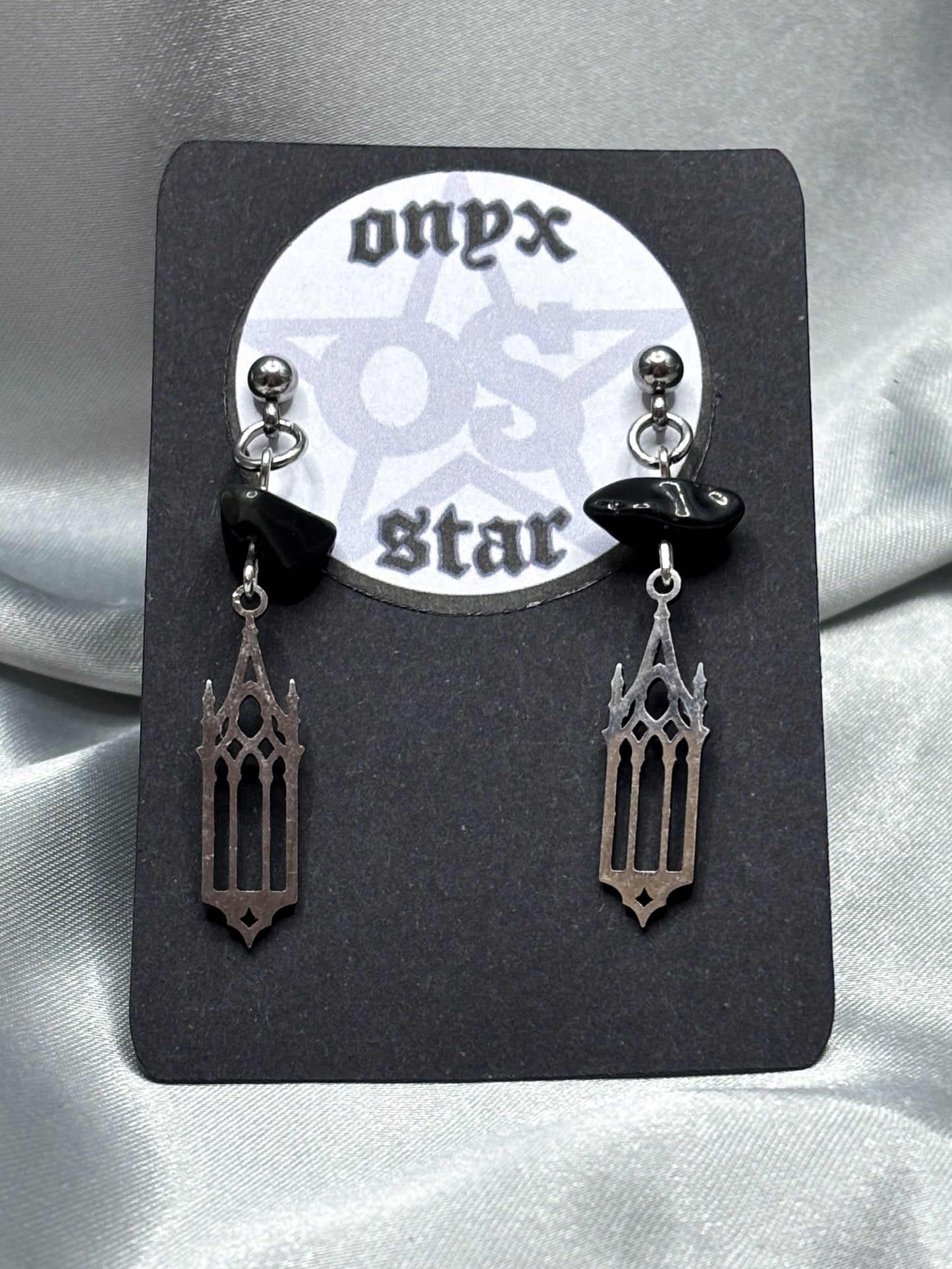 ONYX CATHEDRAL EARRINGS