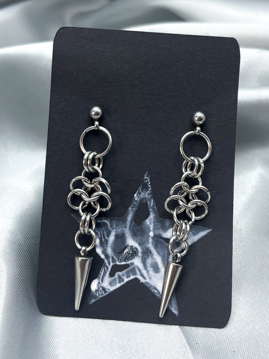 SPIKED CHAIN EARRINGS