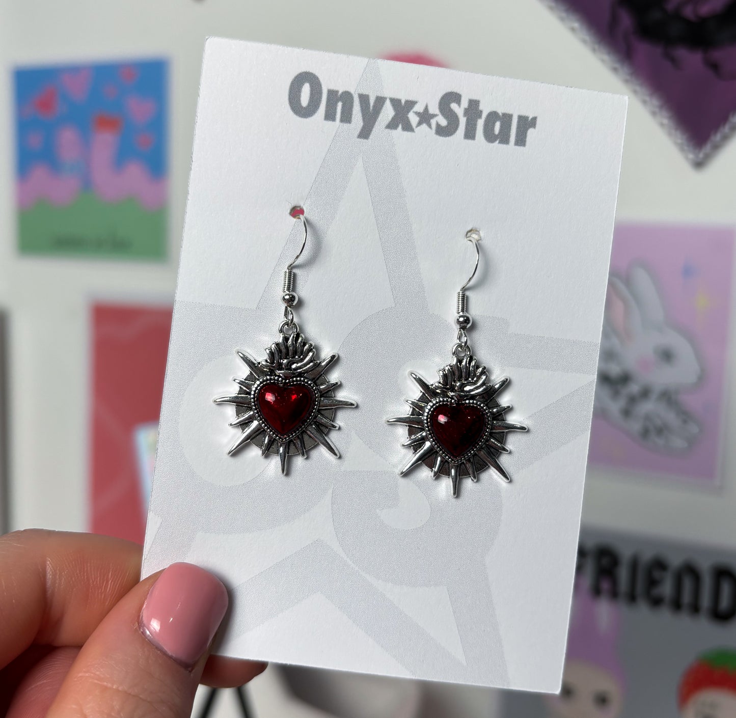 Spiked Heart Earrings