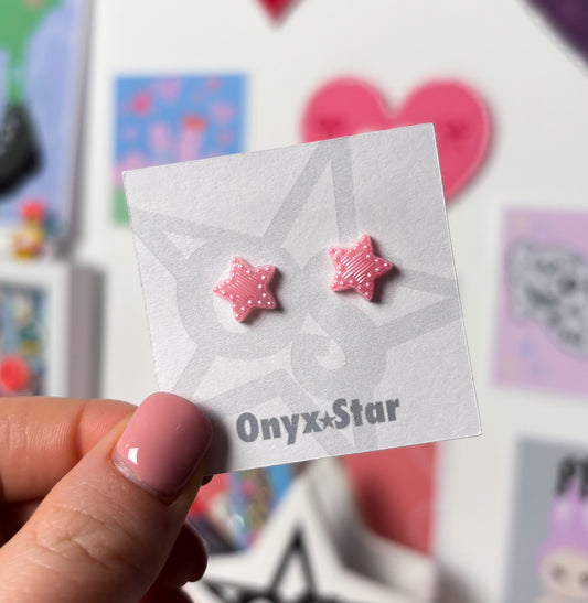 Pink Star Stud Earrings