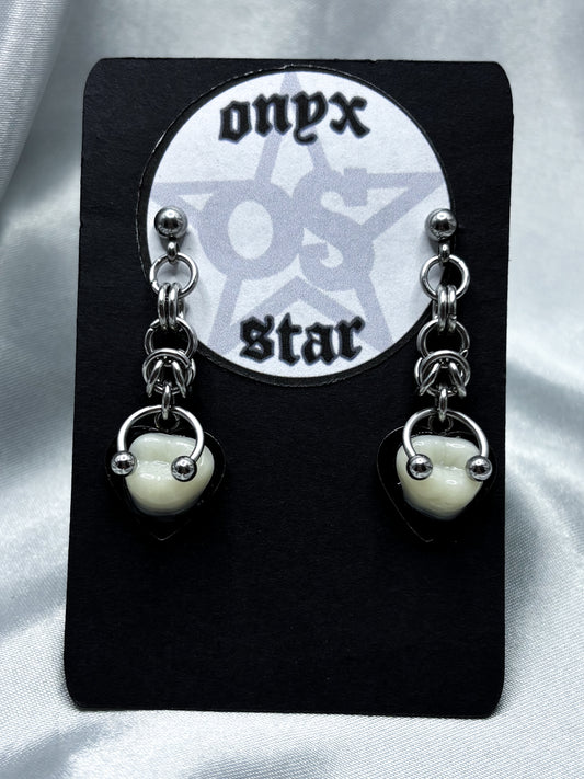 PIERCED HEART TOOTH EARRINGS