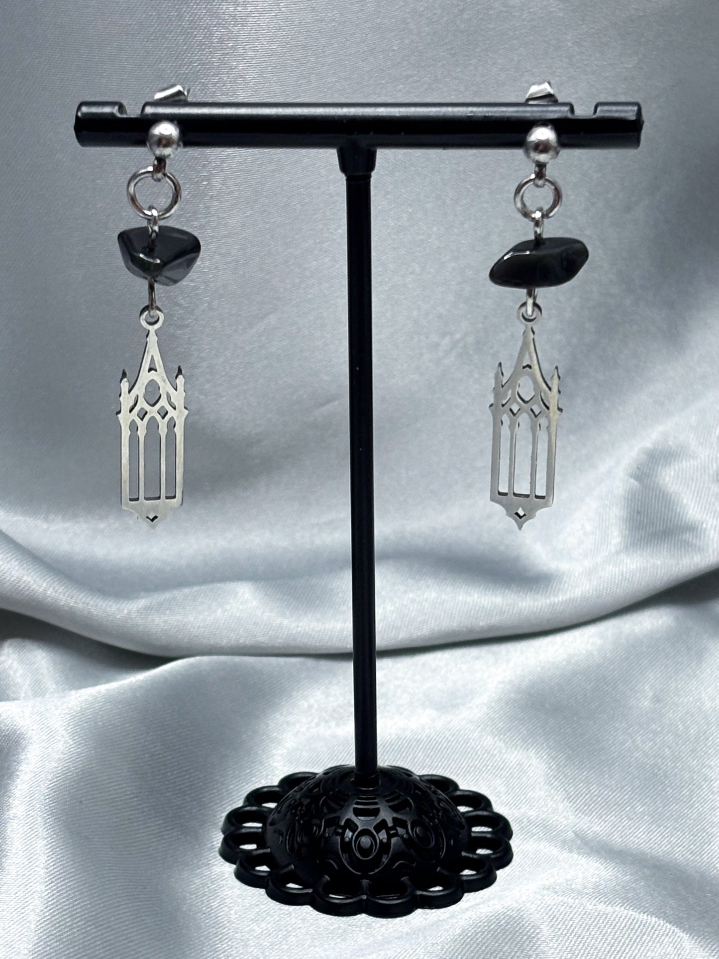 ONYX CATHEDRAL EARRINGS