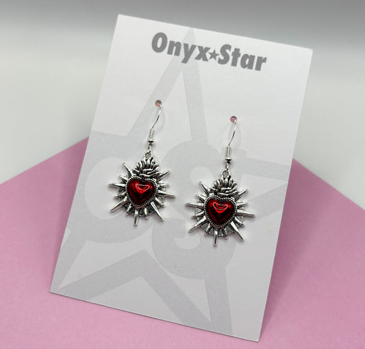 Spiked Heart Earrings