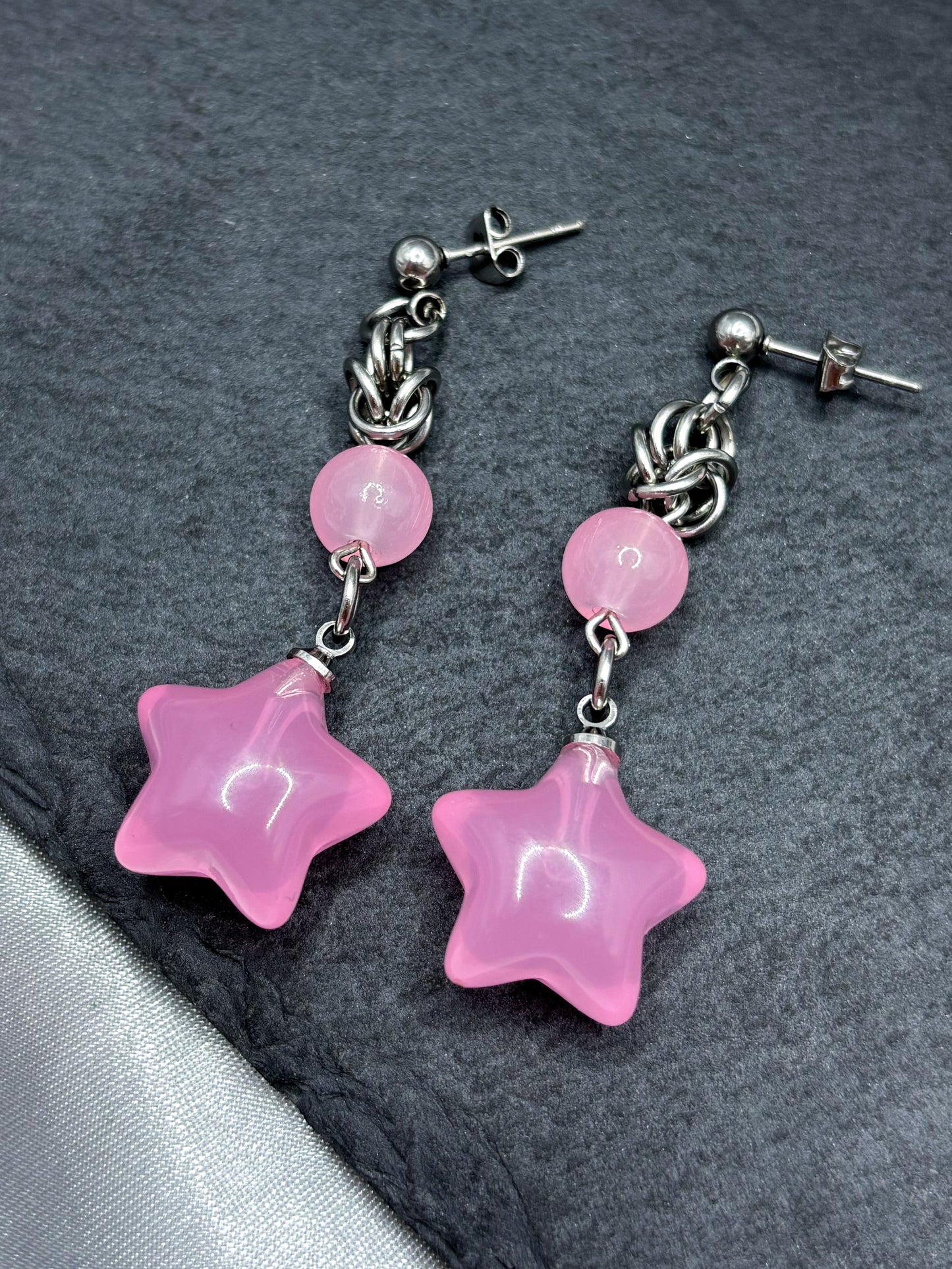 PINK STAR EARRINGS