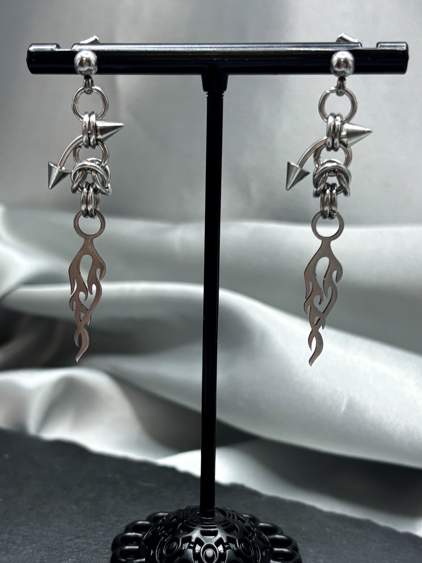 FIRE CHAINMAIL EARRINGS