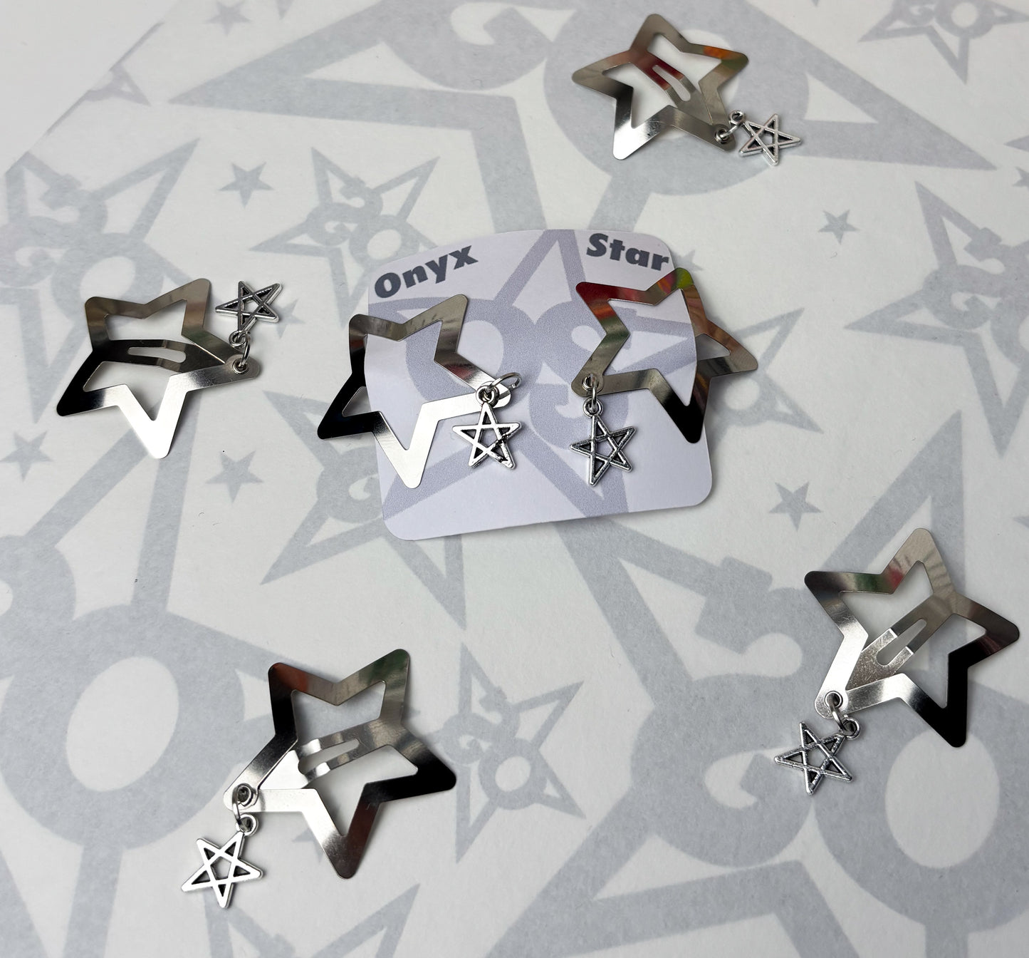 Silver Star Hair Clips