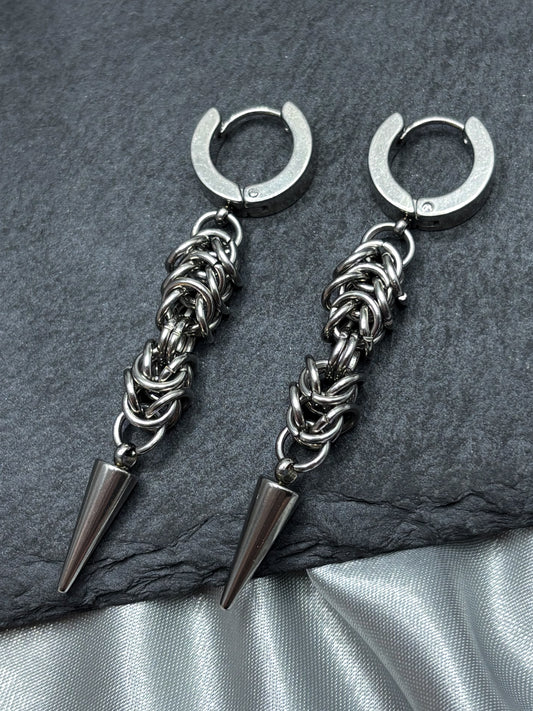 SPIKED CHAIN EARRINGS