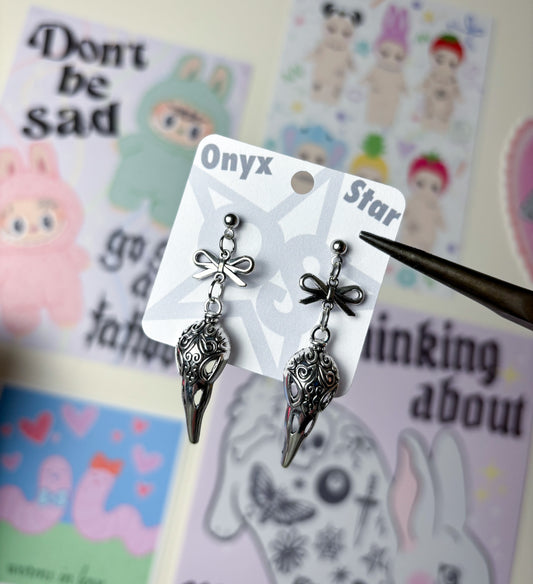 Crow Skull Earrings