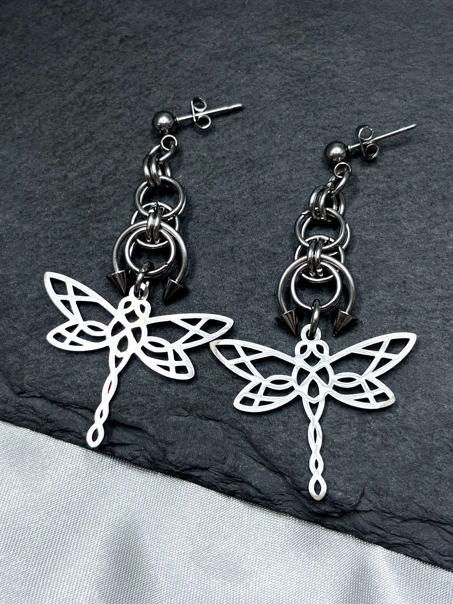 PIERCED DRAGONFLY EARRINGS