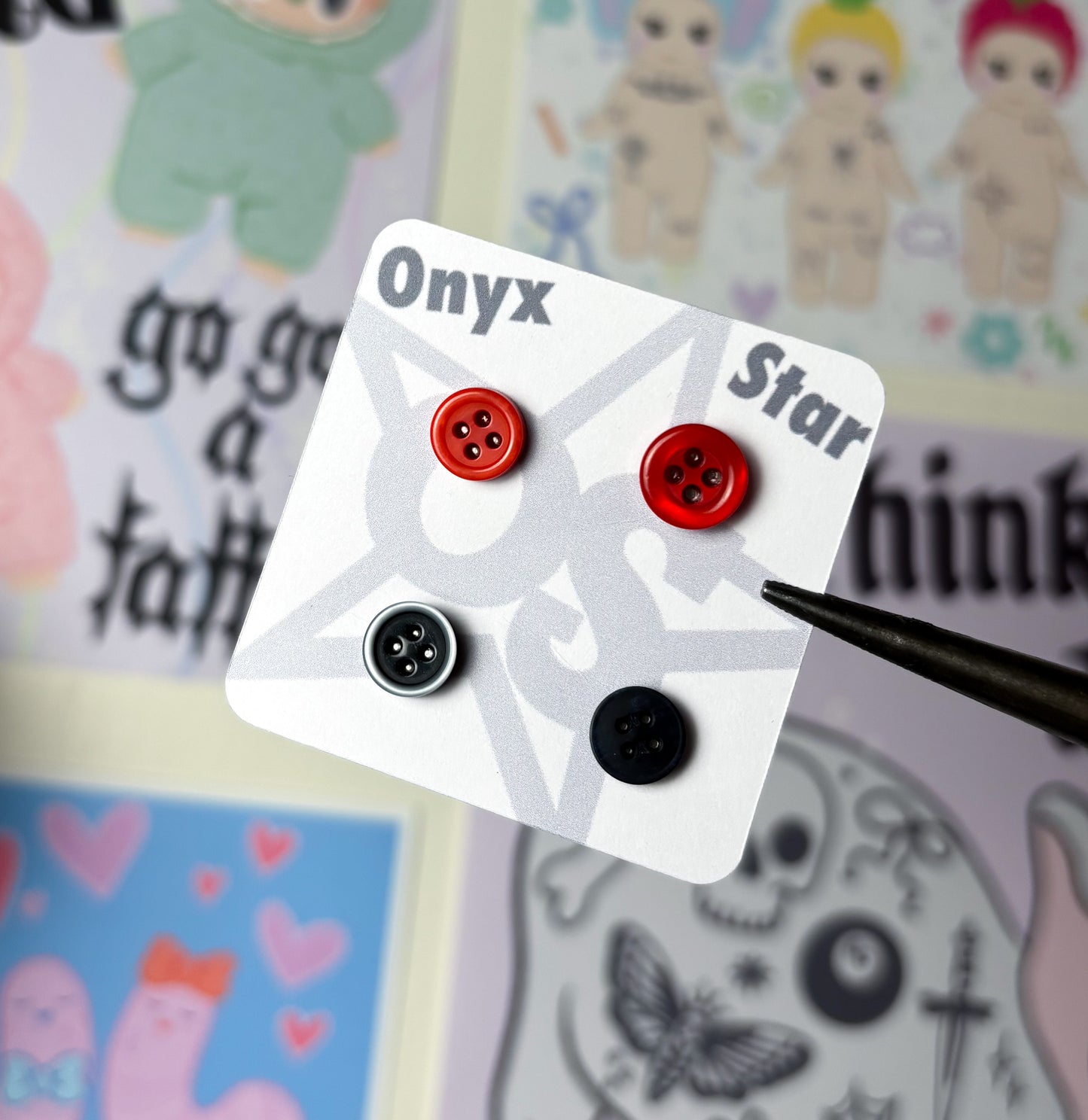 Button Stud Earrings