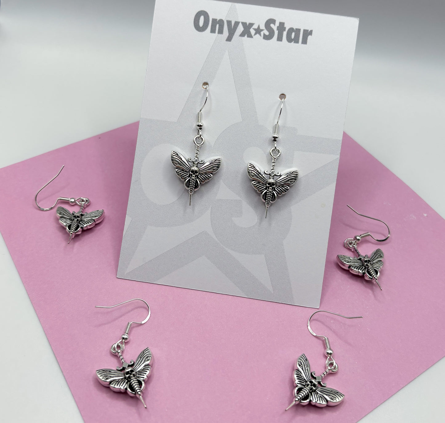 Moth Skull Earrings