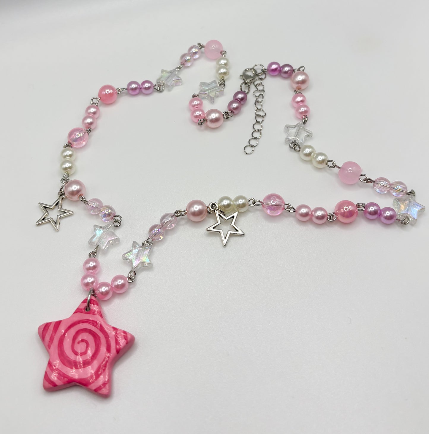 Pink Swirled Star Necklace