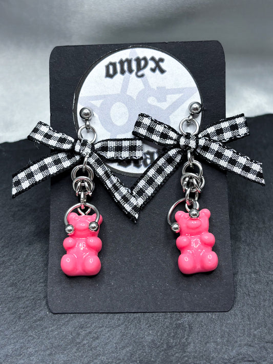 PINK GUMMY BEAR EARRINGS
