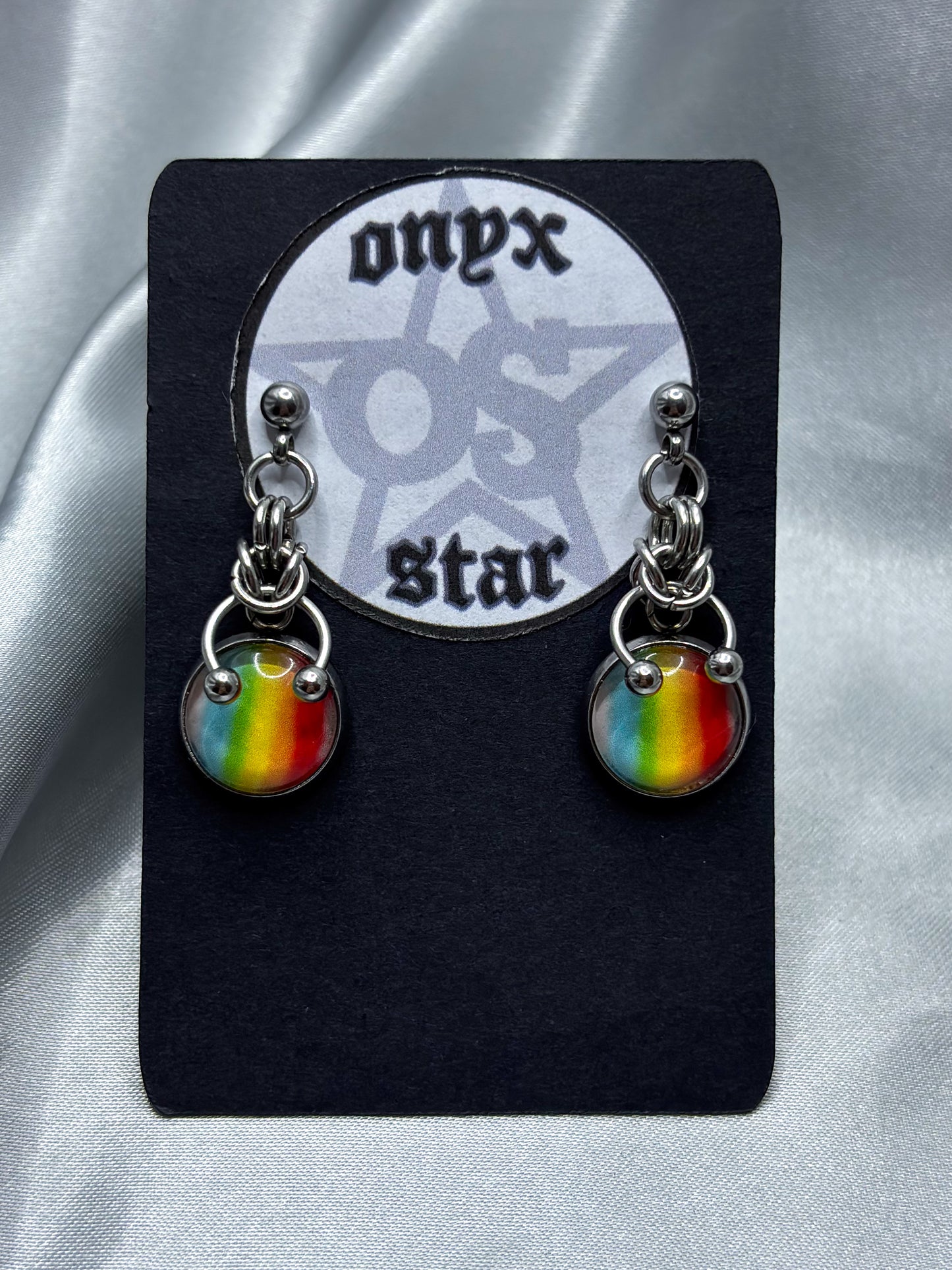 RAINBOW CHAINMAIL EARRINGS