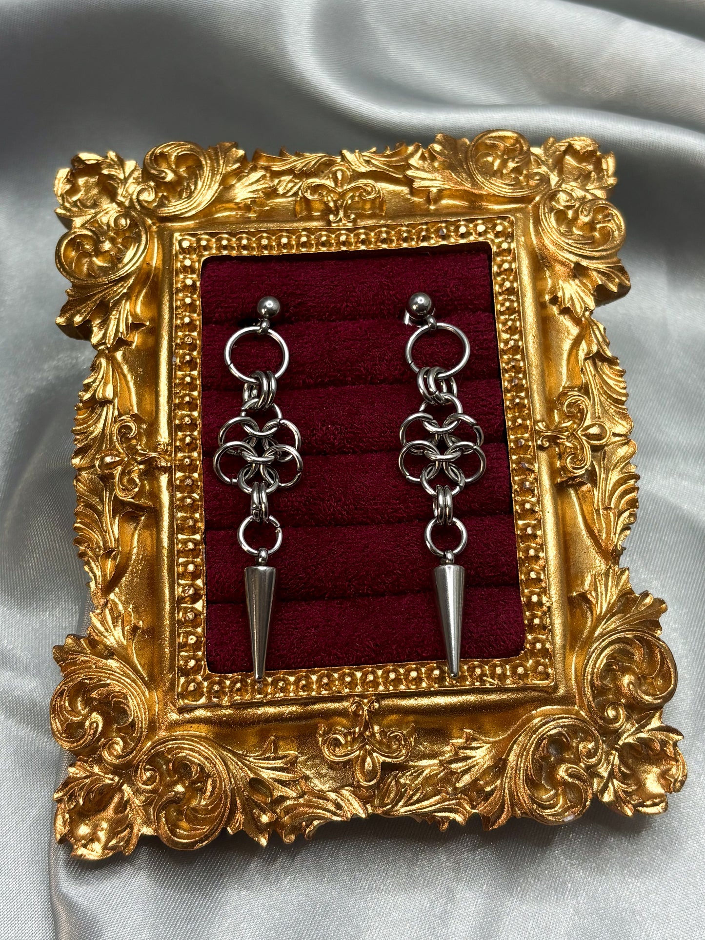 SPIKED CHAIN EARRINGS