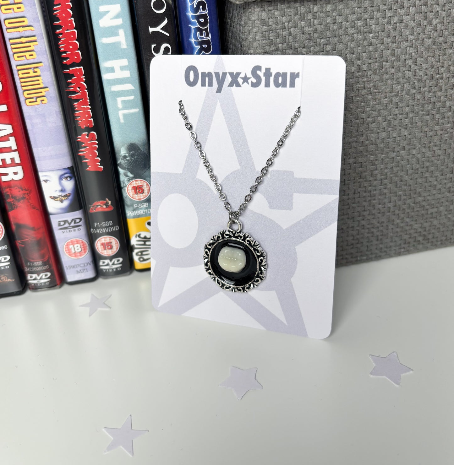 Circular Tooth Pendant Necklace
