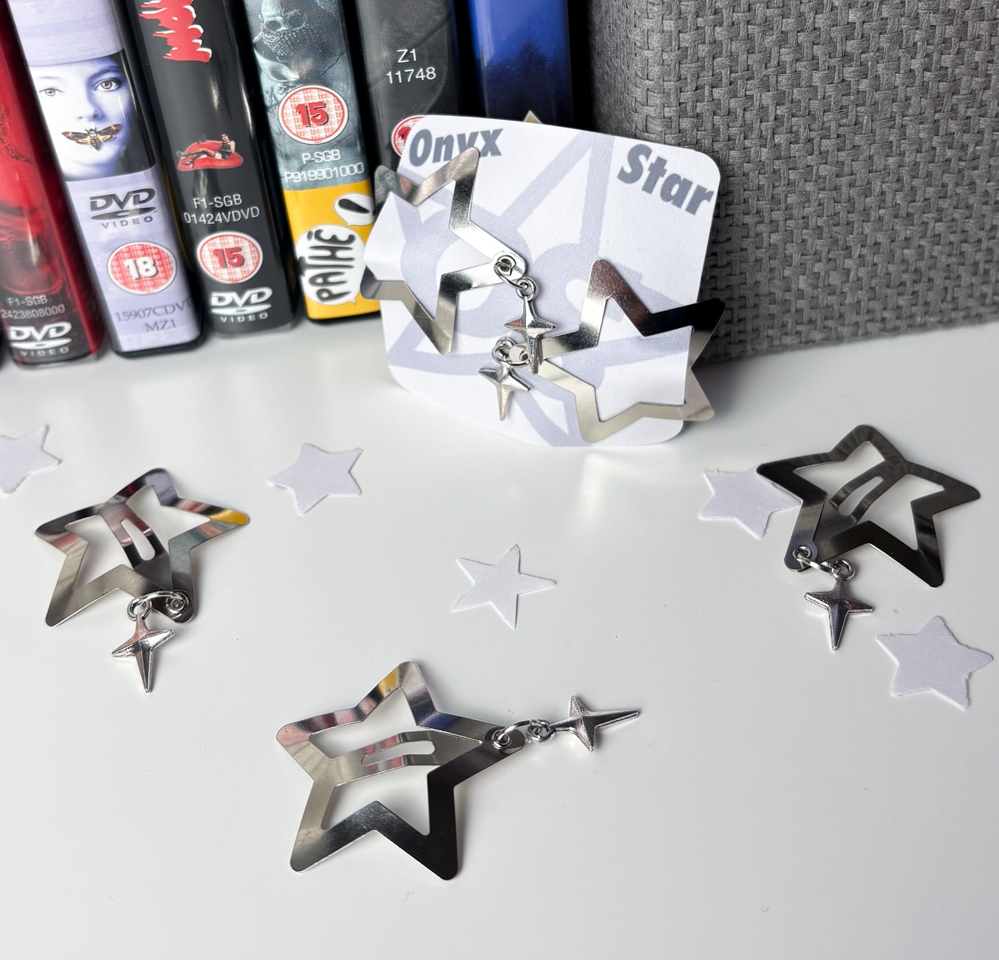 Silver Star Sparkle Hair Clips
