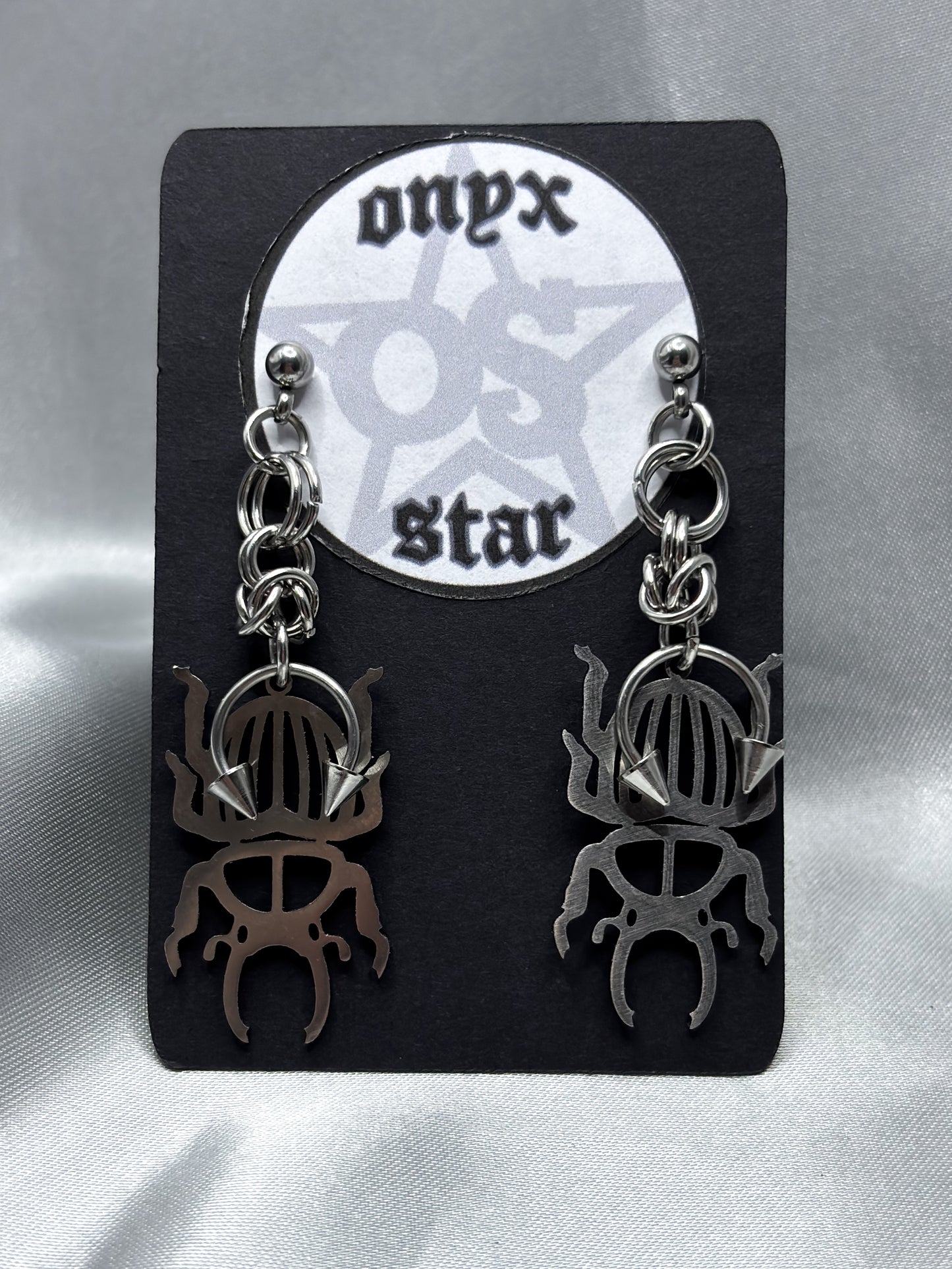 PIERCED BEETLE EARRINGS