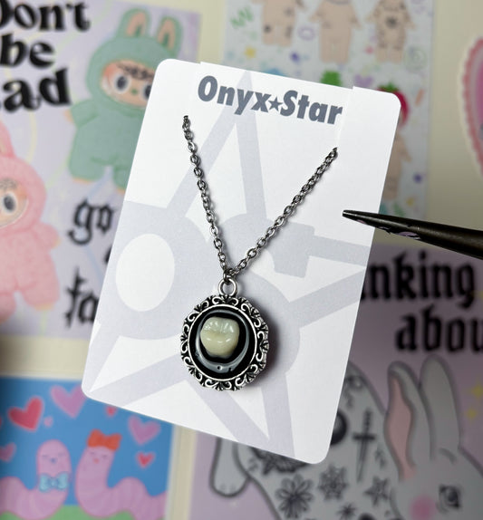 Circular Tooth Pendant Necklace