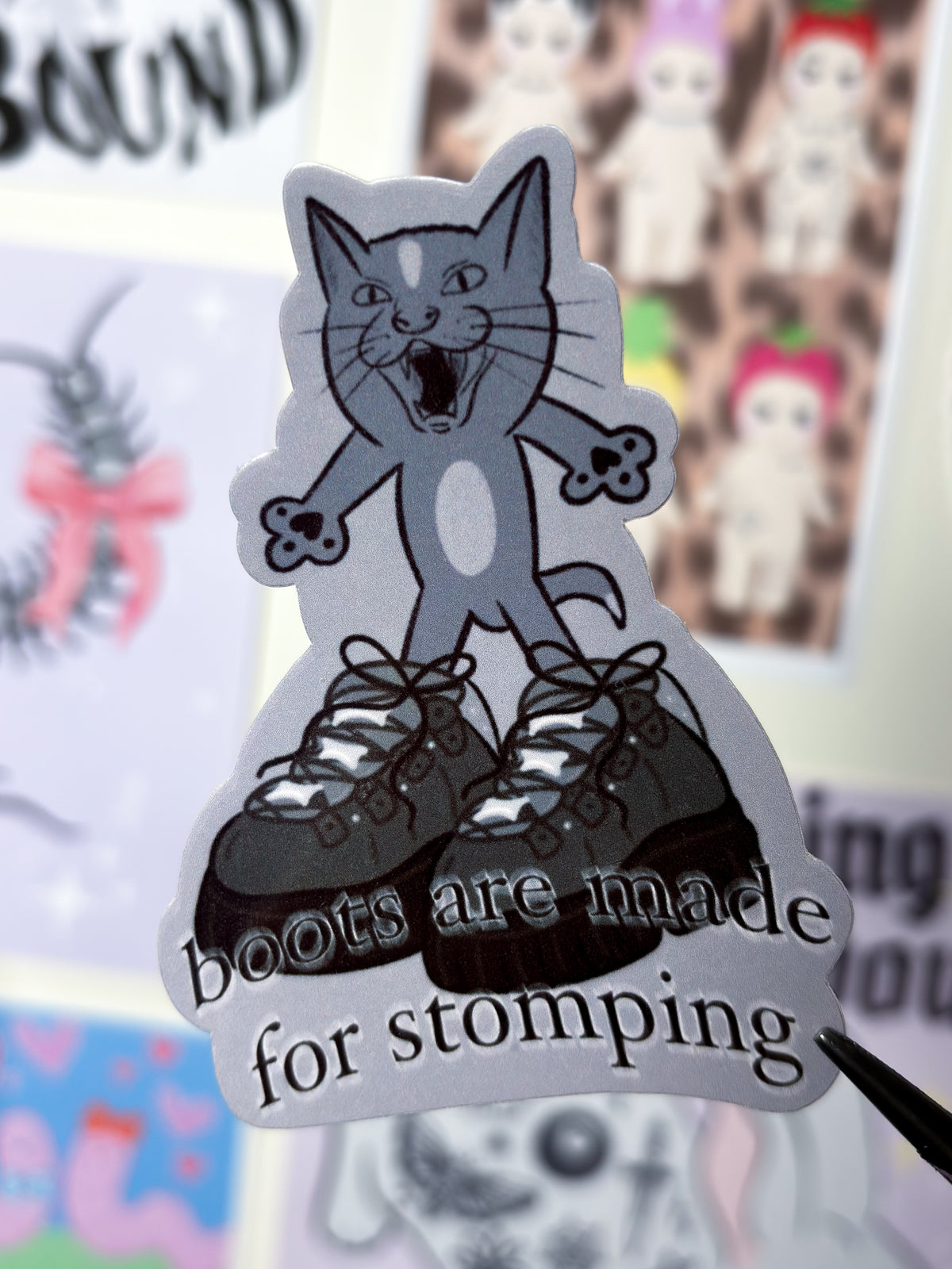 STOMPING CAT STICKER