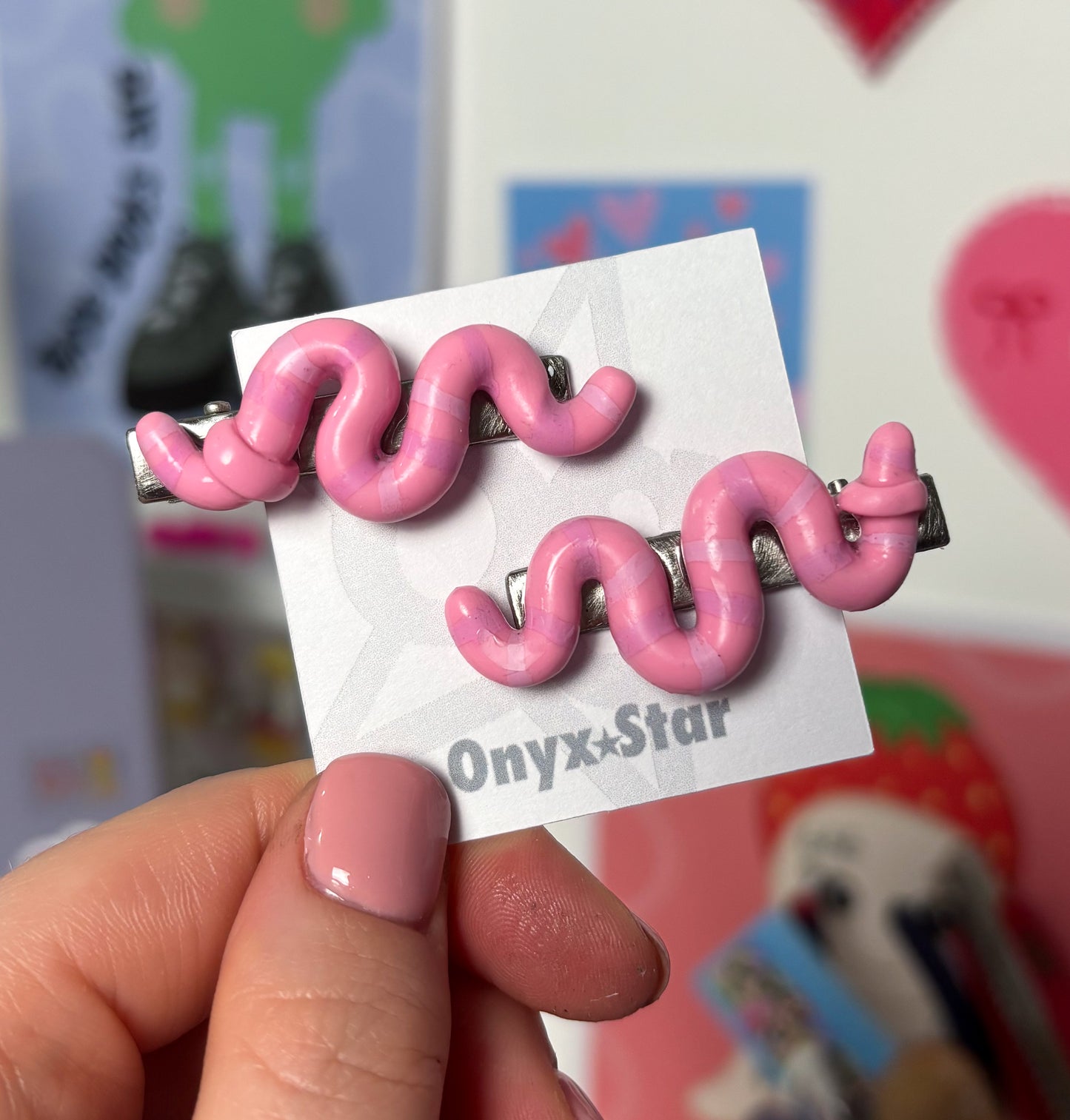 Worm Hair Clips