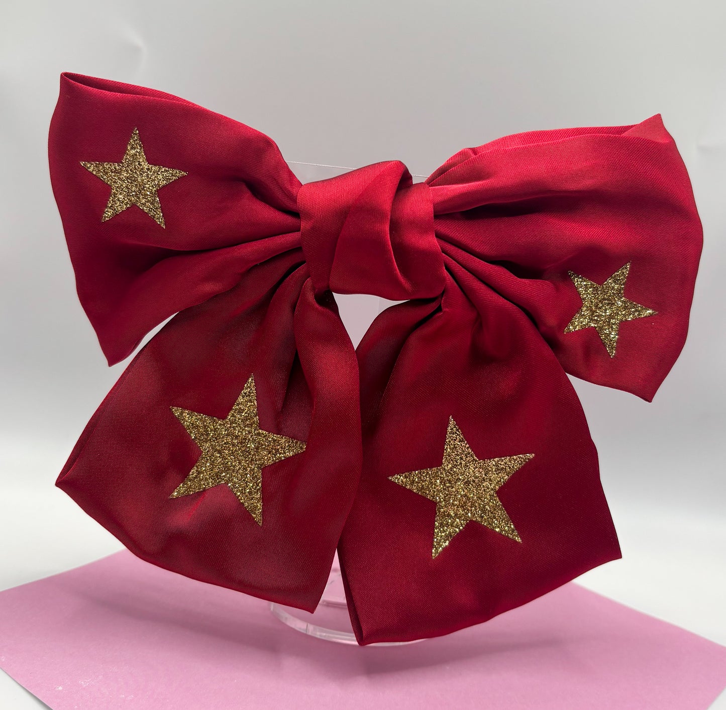 Red Bow with Gold Stars