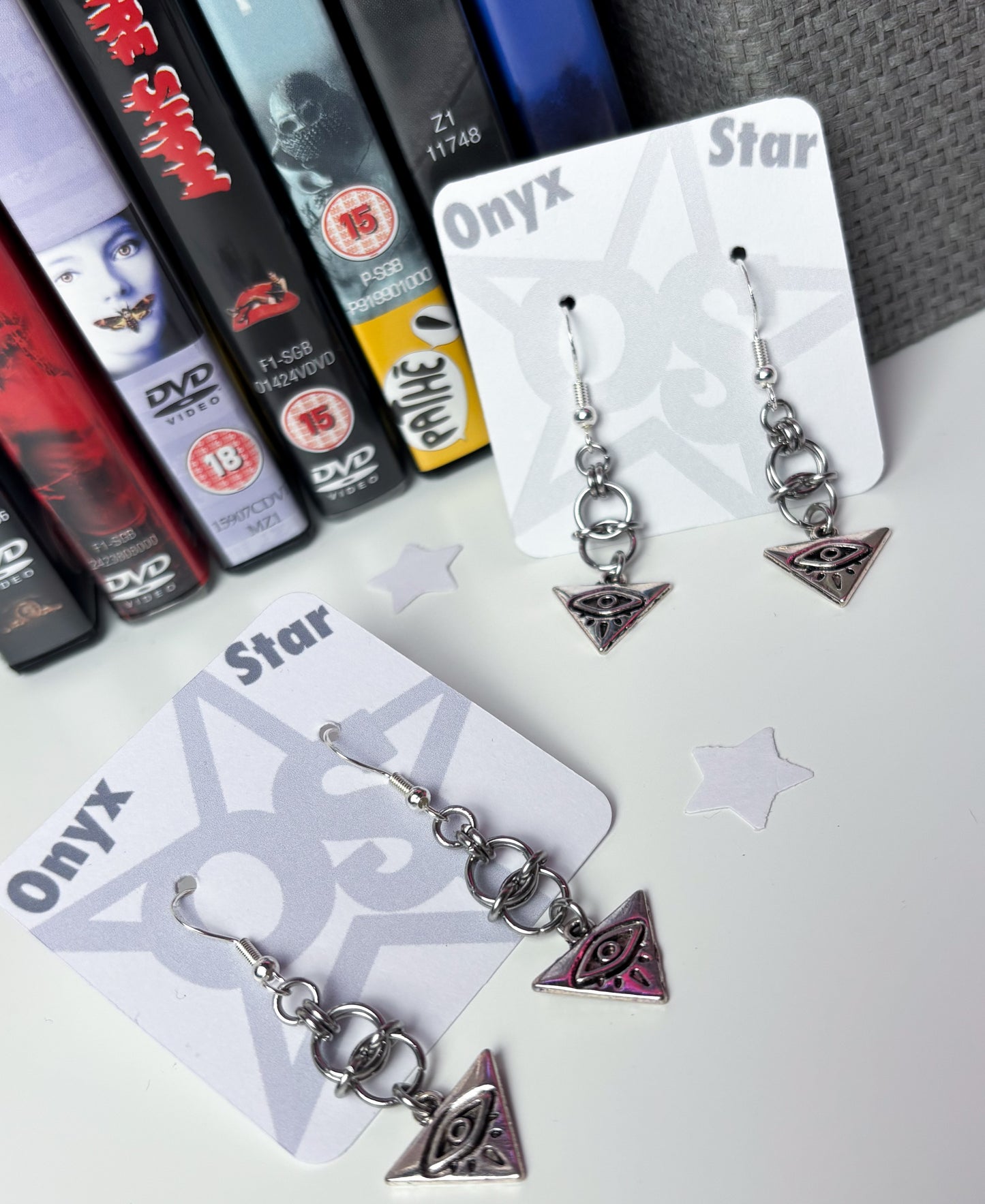 Illuminati Eye Chainmail Earrings