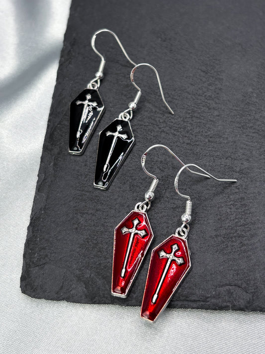 GLOSSY COFFIN EARRINGS