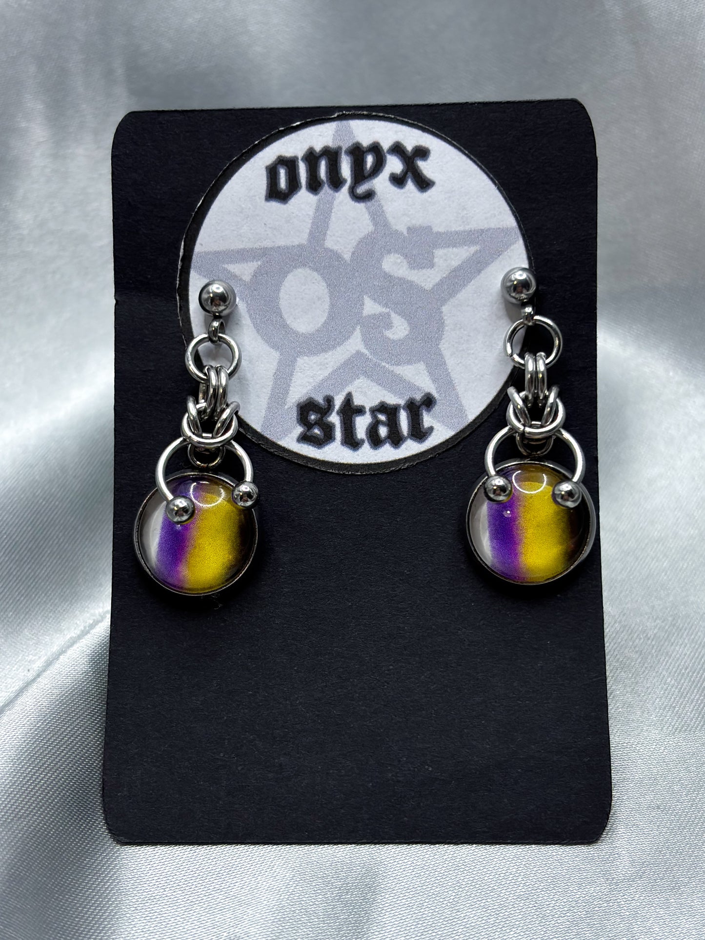 NON-BINARY CHAINMAIL EARRINGS