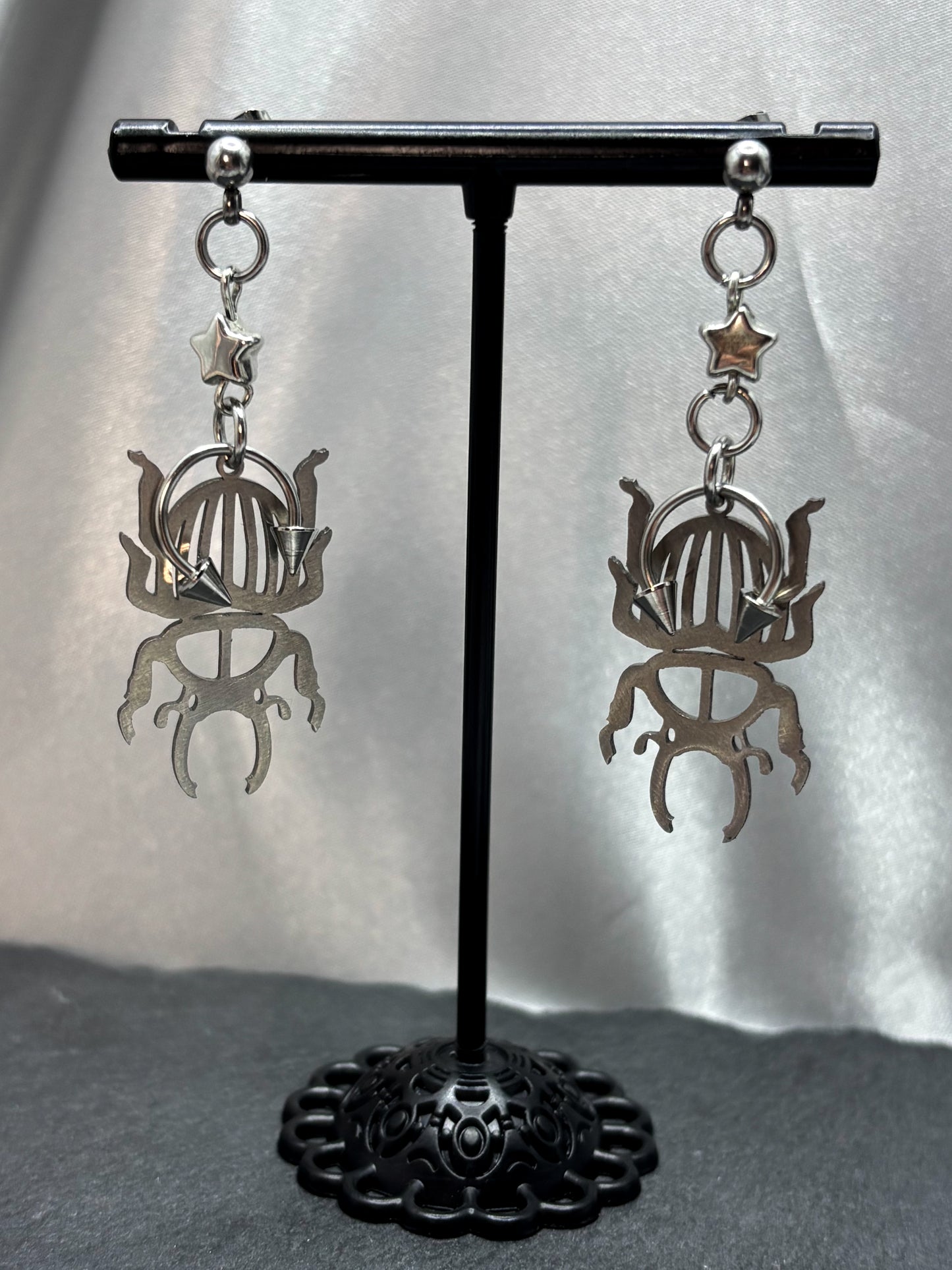 PIERCED BEETLE EARRINGS