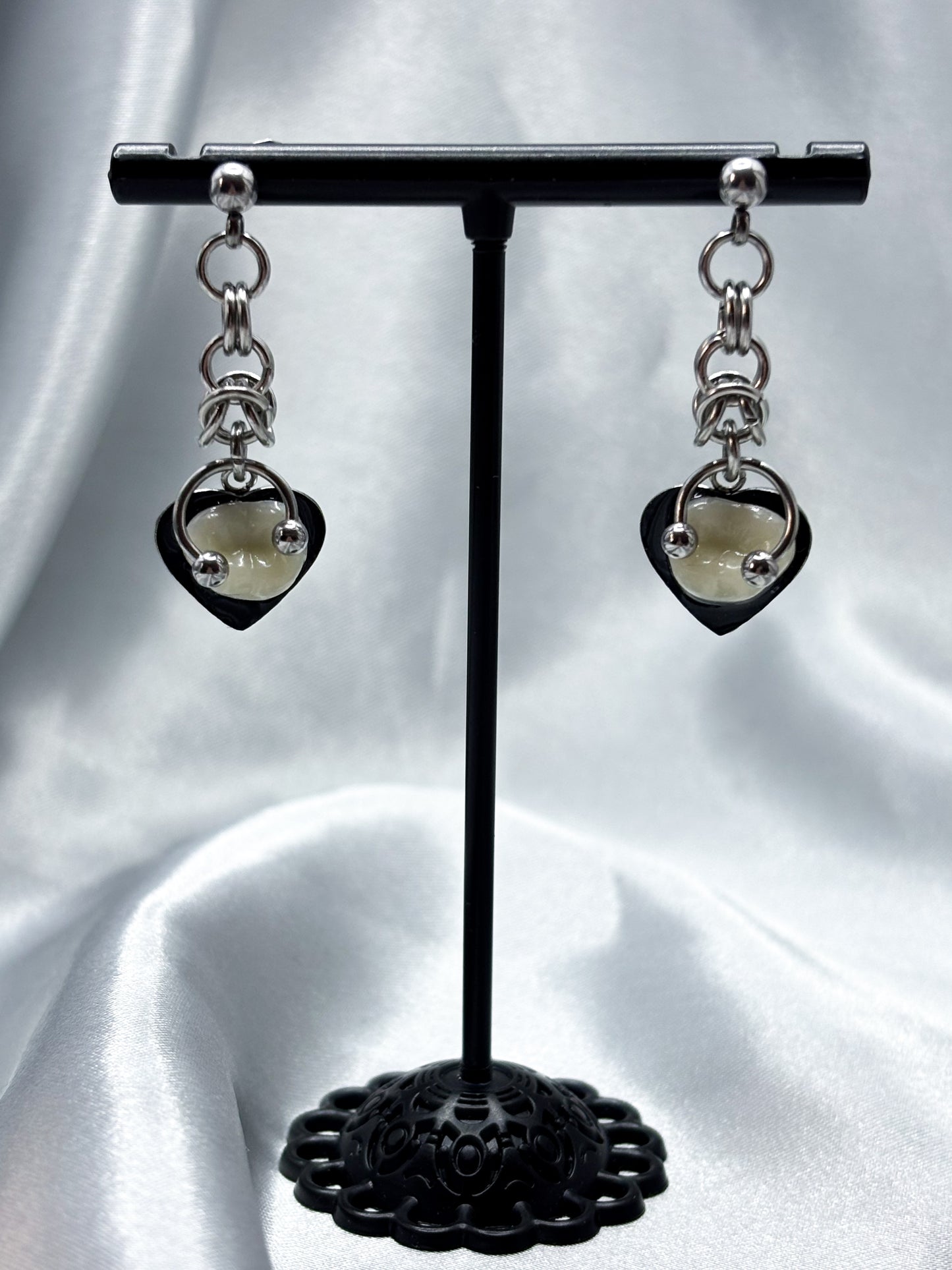 PIERCED HEART TOOTH EARRINGS