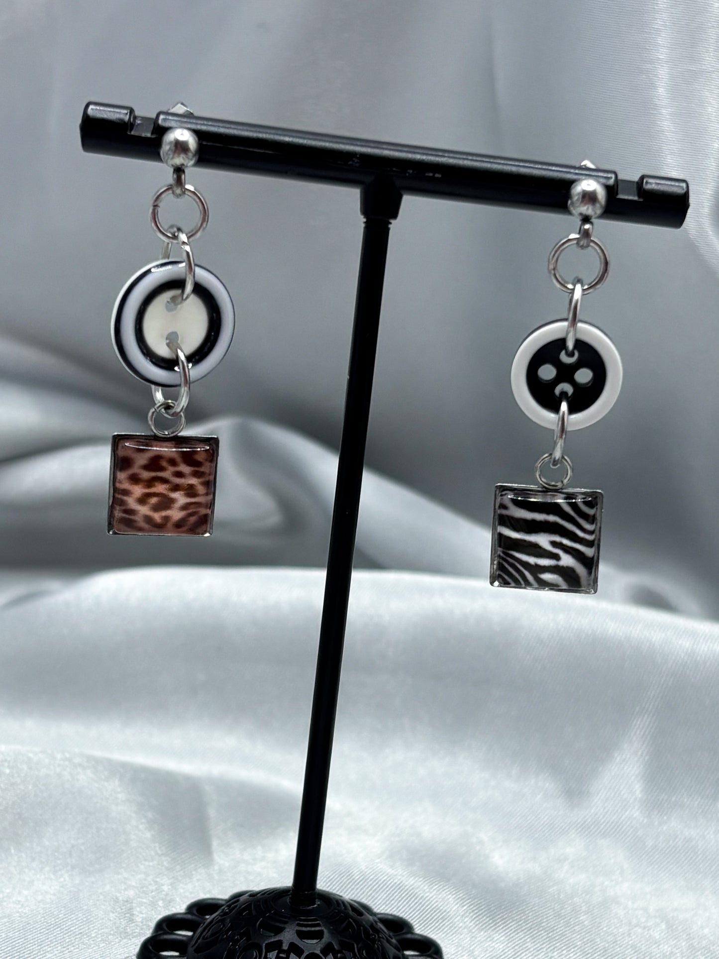 MISMATCHED BUTTON EARRINGS