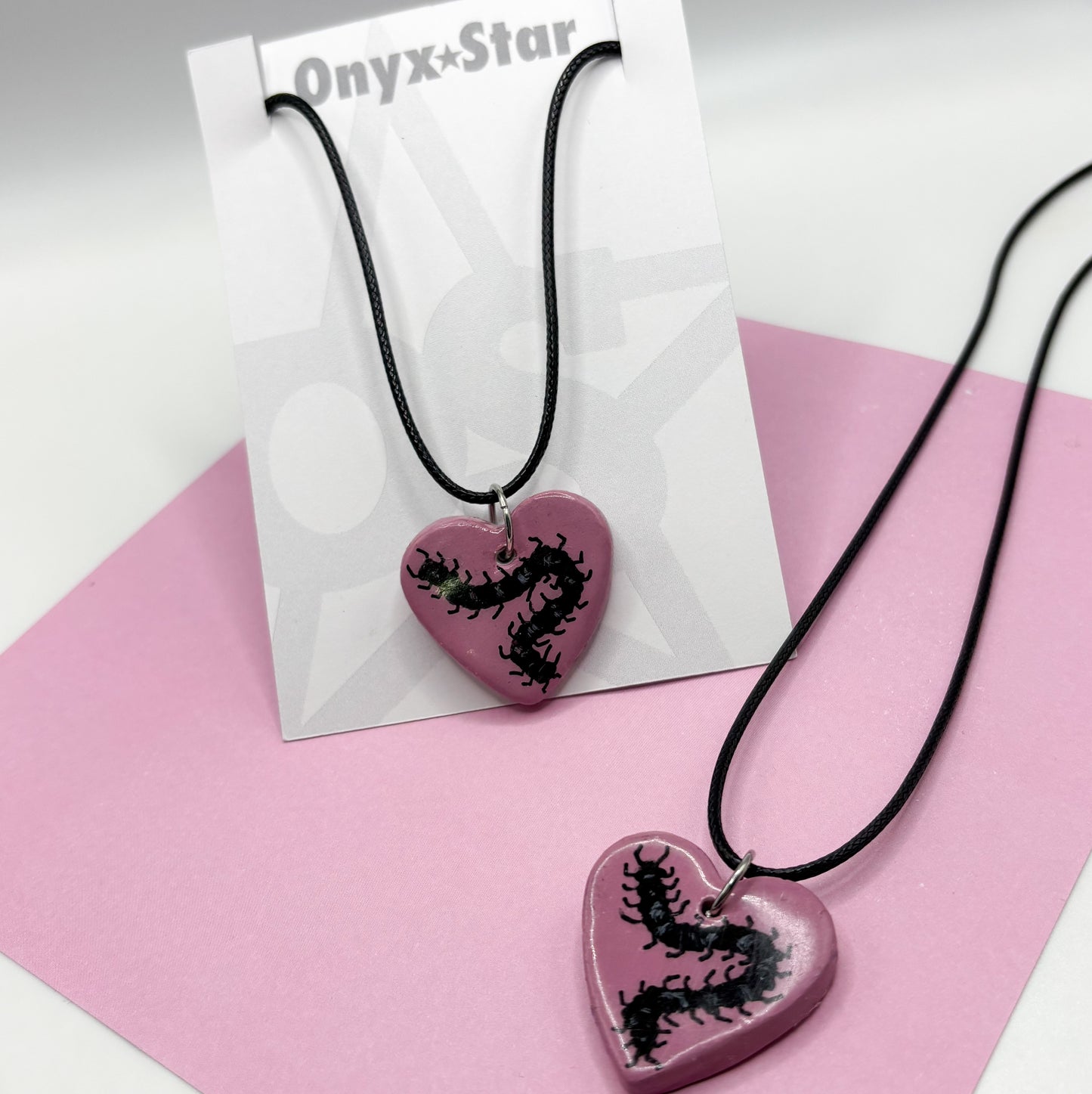 Centipede Heart Necklace