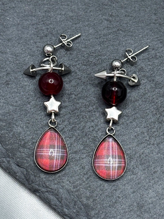 TARTAN DANGLE EARRINGS