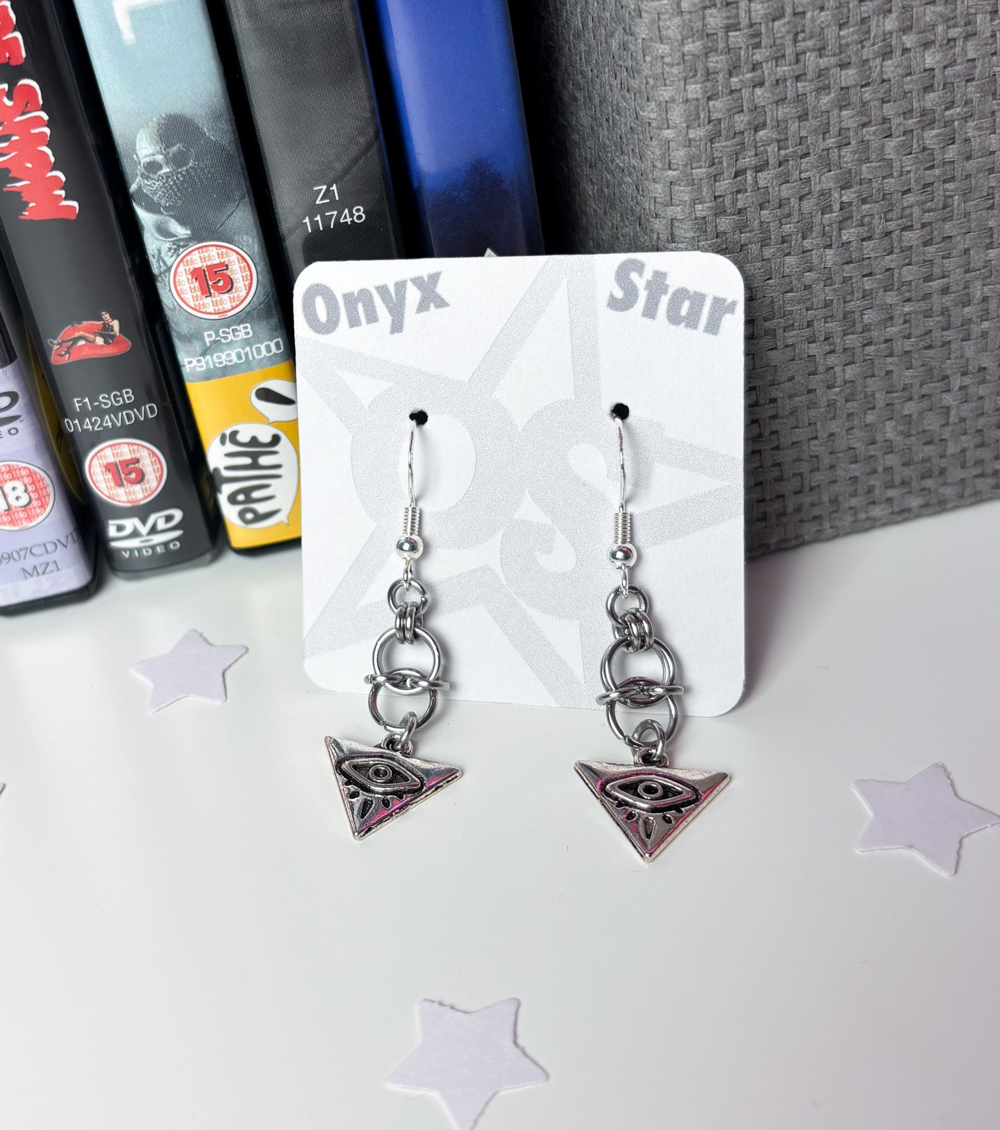 Illuminati Eye Chainmail Earrings